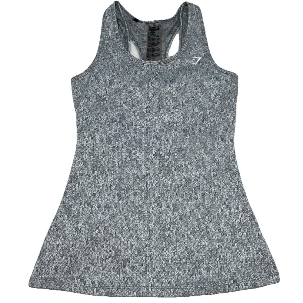 Gymshark Womens Cutout Active Tank Top Stretch Gray Racerback Gym Yoga Size XS